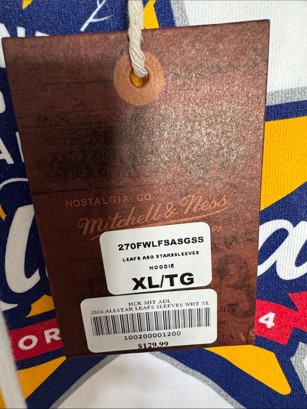 Mitchell ness All-Star Toronto Maple Leafs White Hoodie for mens - Picture 4 of 7
